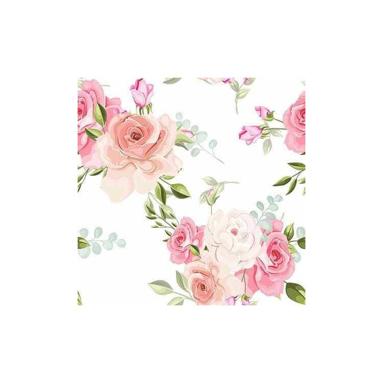 Papel de Parede Adesivo Flores Rosas N412