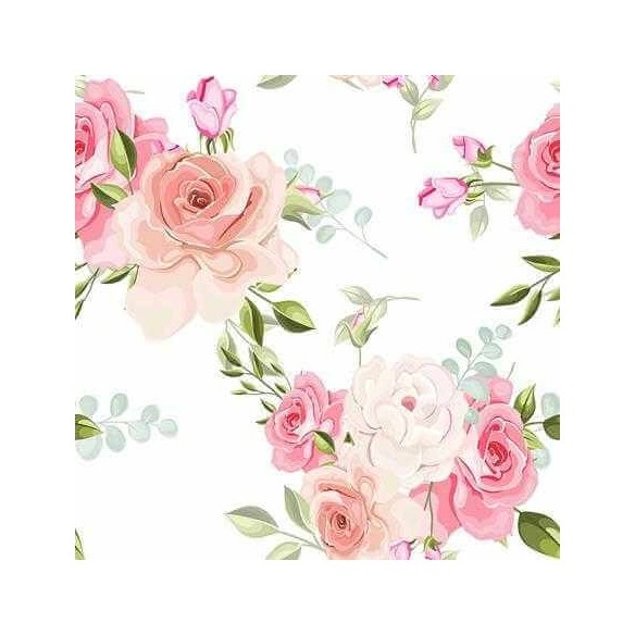 Papel de Parede Adesivo Flores Rosas N412