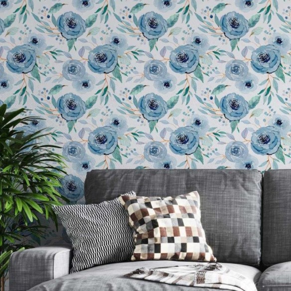 Papel de Parede Adesivo Flores Rosas N759