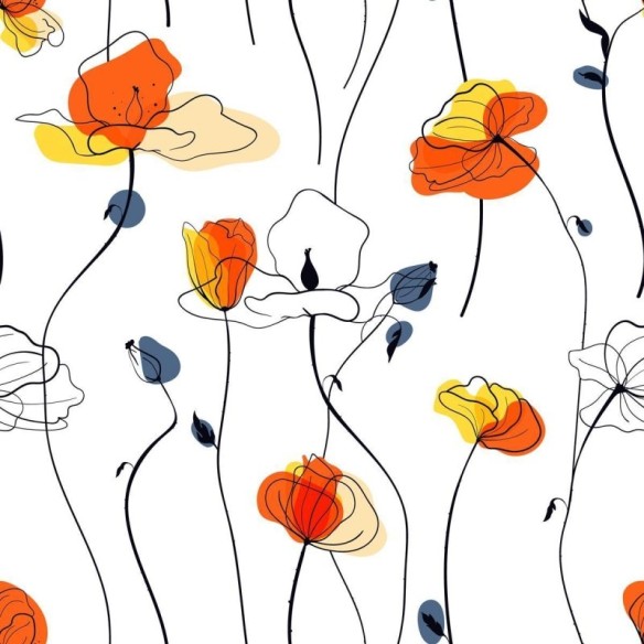 Papel de Parede Adesivo Flores Sobre o Branco N09071