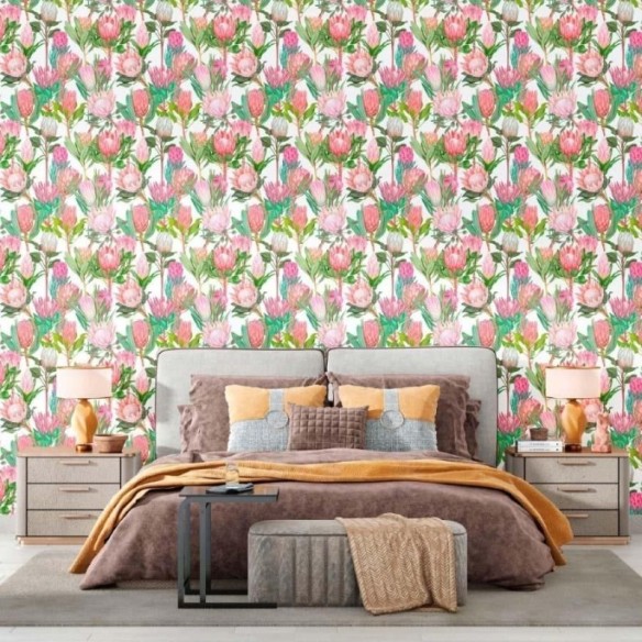 Papel de Parede Adesivo Flores Tropicais N012056