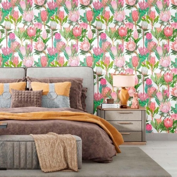 Papel de Parede Adesivo Flores Tropicais N012056