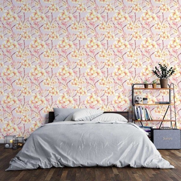 Papel de Parede Adesivo Flores tropicais N03137