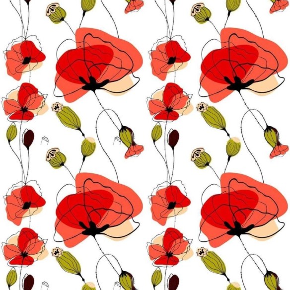 Papel de Parede Adesivo Flores Vermelhas N03098