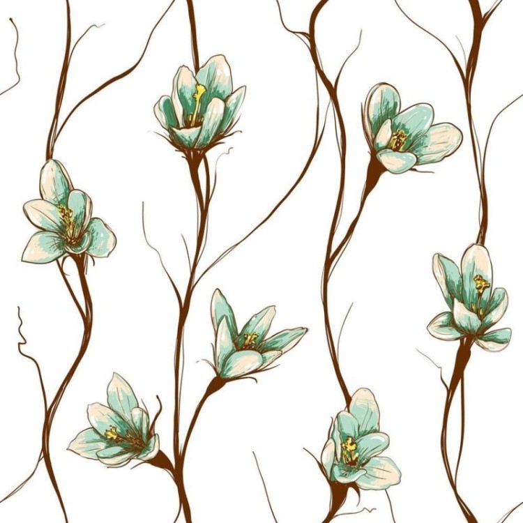 Papel de Parede Adesivo Flores verticais N08204