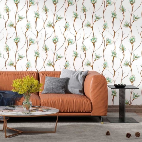 Papel de Parede Adesivo Flores verticais N08204