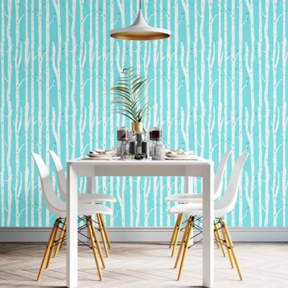 Papel de Parede Adesivo Floresta Inverno N014165