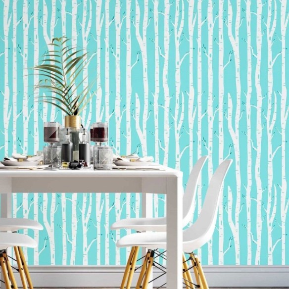 Papel de Parede Adesivo Floresta Inverno N014165