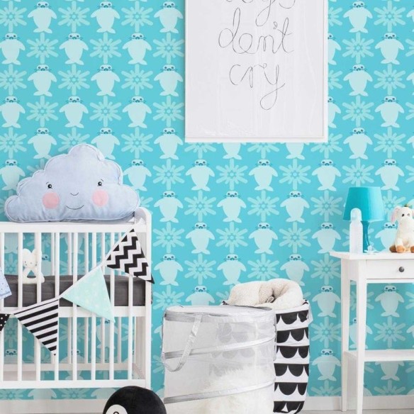 Papel de Parede Adesivo Foca Azul 1402