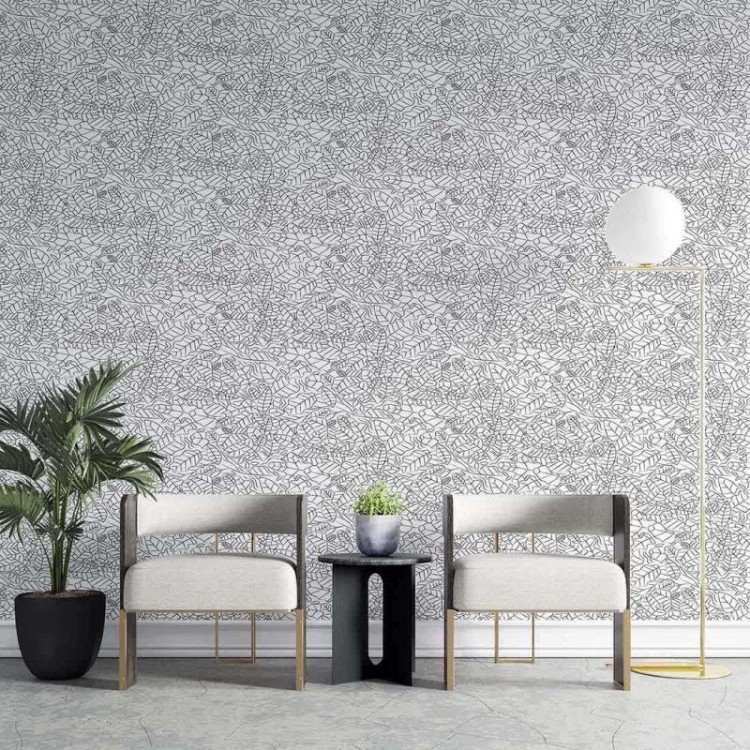 Papel de Parede Adesivo Folha Colorir N02141