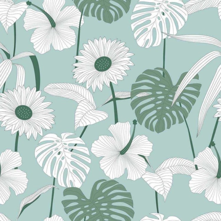 Papel de Parede Adesivo Folha Floral N02087