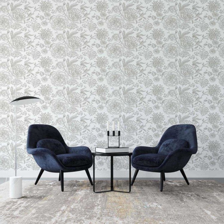 Papel de Parede Adesivo Folha Floral N02106