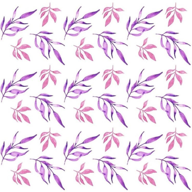 Papel de Parede Adesivo Folha Rosa e Lilás N03011