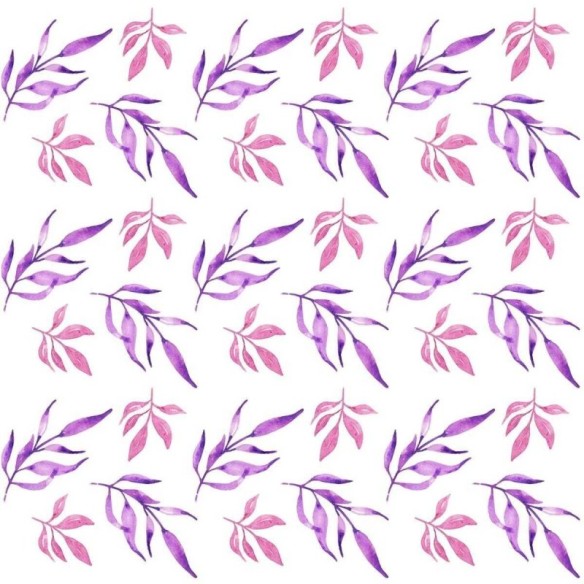 Papel de Parede Adesivo Folha Rosa e Lilás N03011
