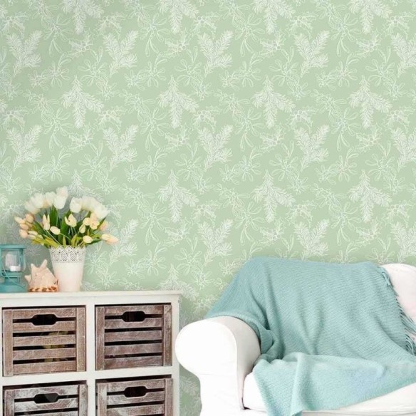 Papel de Parede Adesivo Folha Verde 131323