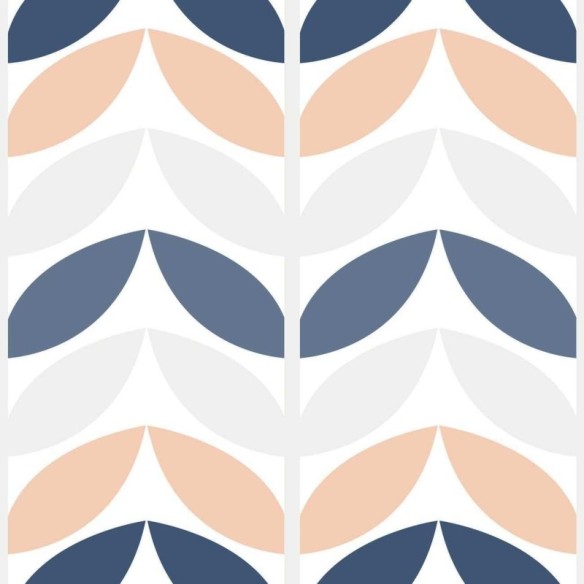 Papel de Parede Adesivo Folhagem Pastel Azul e Rosa N06188