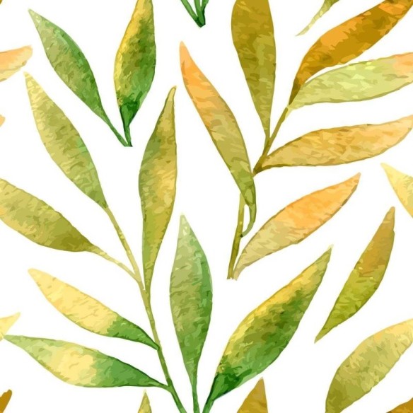 Papel de Parede Adesivo Folhagem Tropical Aquarela N04169