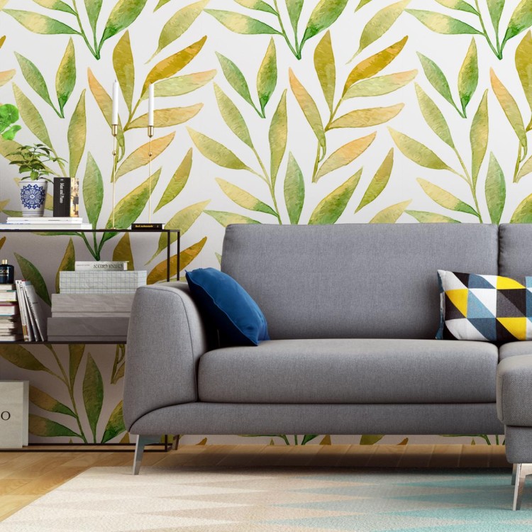 Papel de Parede Adesivo Folhagem Tropical...