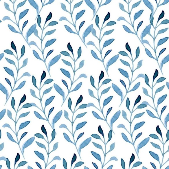 Papel de Parede Adesivo Folhagem Tropical Aquarela N04172