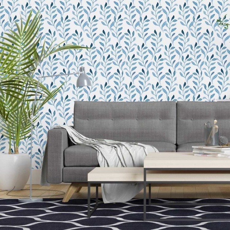 Papel de Parede Adesivo Folhagem Tropical...