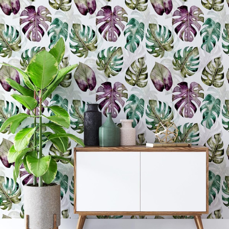 Papel de Parede Adesivo Folhagem Tropical...