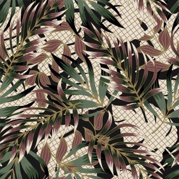 Papel de Parede Adesivo Folhagem Tropical N04179