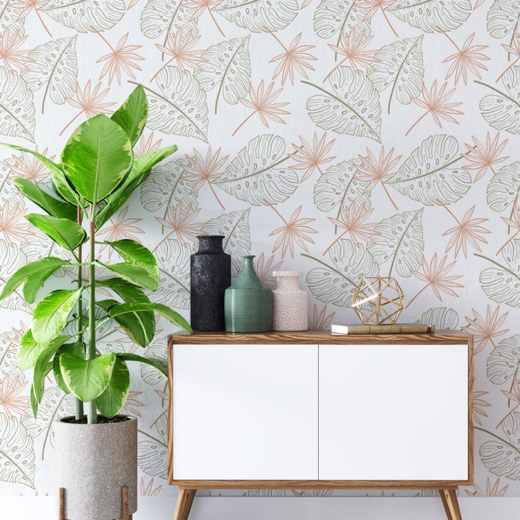 Papel de Parede Adesivo Folhagem Tropical N04226