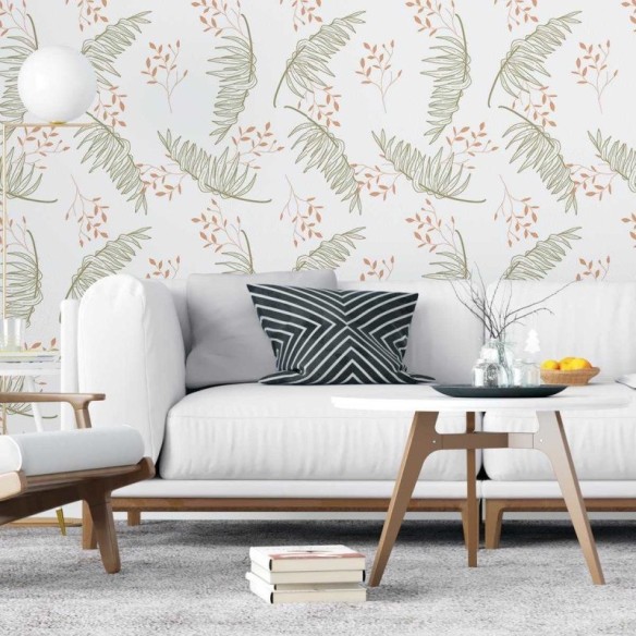 Papel de Parede Adesivo Folhagem Tropical N04229