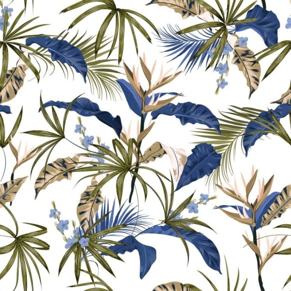 Papel de Parede Adesivo Folhagem Tropical N09096