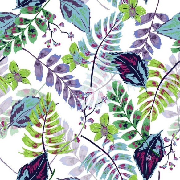 Papel de Parede Adesivo Folhagens Tropical N04074