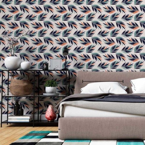 Papel de Parede Adesivo Folhagens Tropical N06008