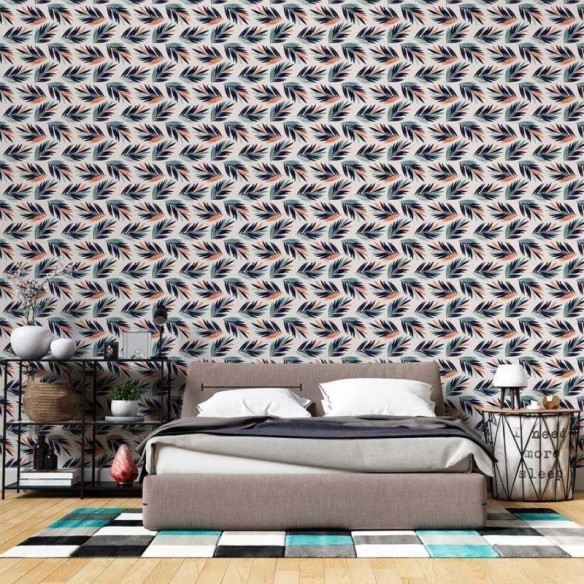 Papel de Parede Adesivo Folhagens Tropical N06008