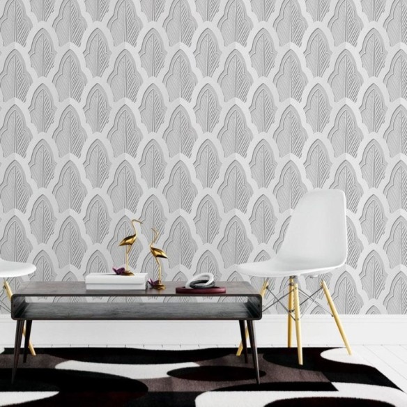 Papel de Parede Adesivo Folhas 3D N015120