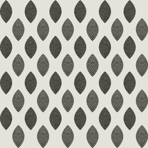 Papel de Parede Adesivo Folhas Abstratas em Preto e Branco N07065