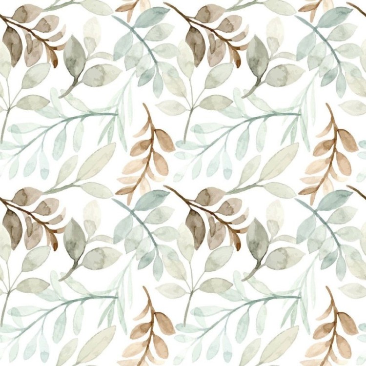 Papel de Parede Adesivo Folhas Aquarela N013259