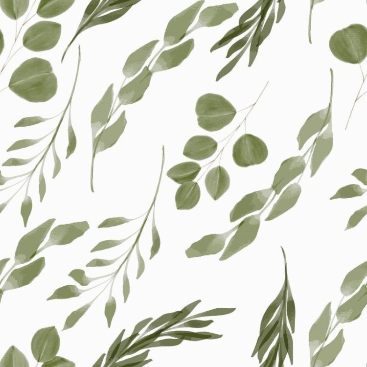Papel de Parede Adesivo Folhas Aquarela N015072