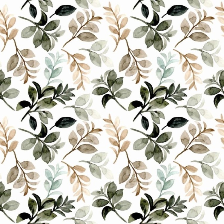 Papel de Parede Adesivo Folhas Aquarela N015200