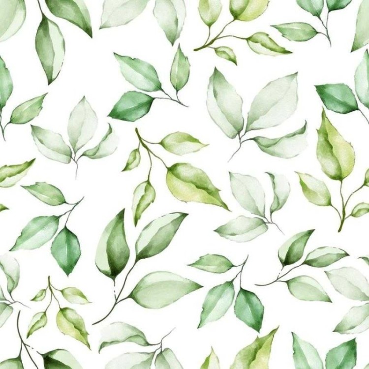 Papel de Parede Adesivo Folhas Aquarela N06112