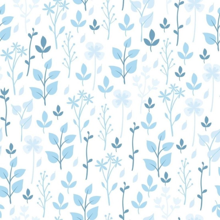 Papel de Parede Adesivo Folhas Azuis N013048