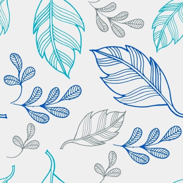 Papel de Parede Adesivo Folhas Azuis N013127