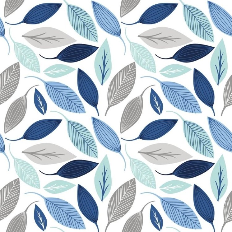 Papel de Parede Adesivo Folhas Azuis N013211