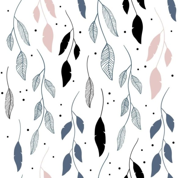 Papel de Parede Adesivo Folhas Coloridas Delicadas N03091