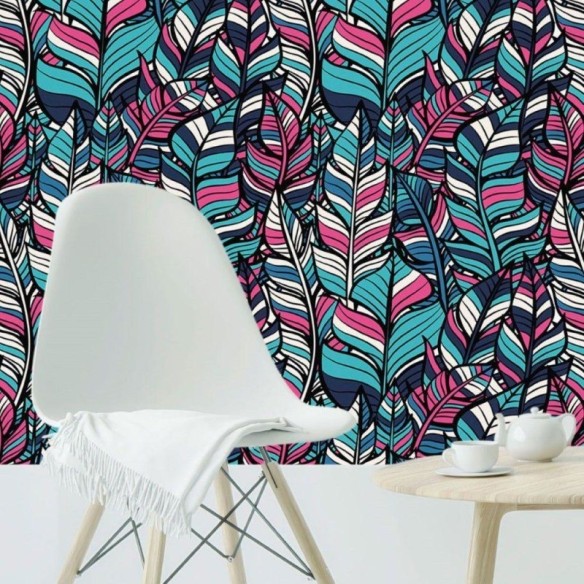 Papel de Parede Adesivo Folhas Colors N019011