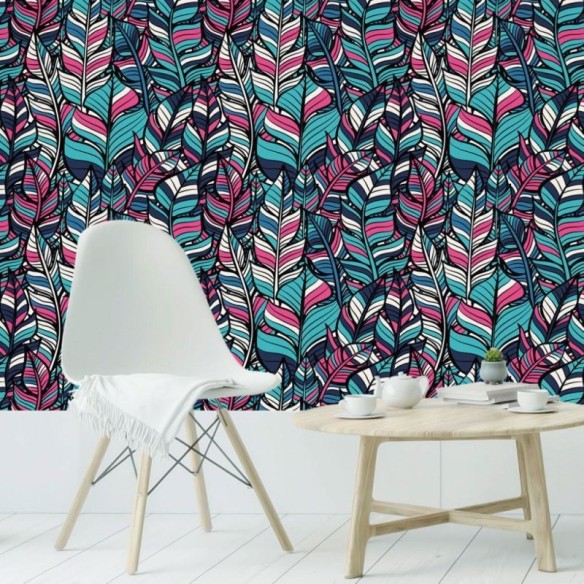 Papel de Parede Adesivo Folhas Colors N019011