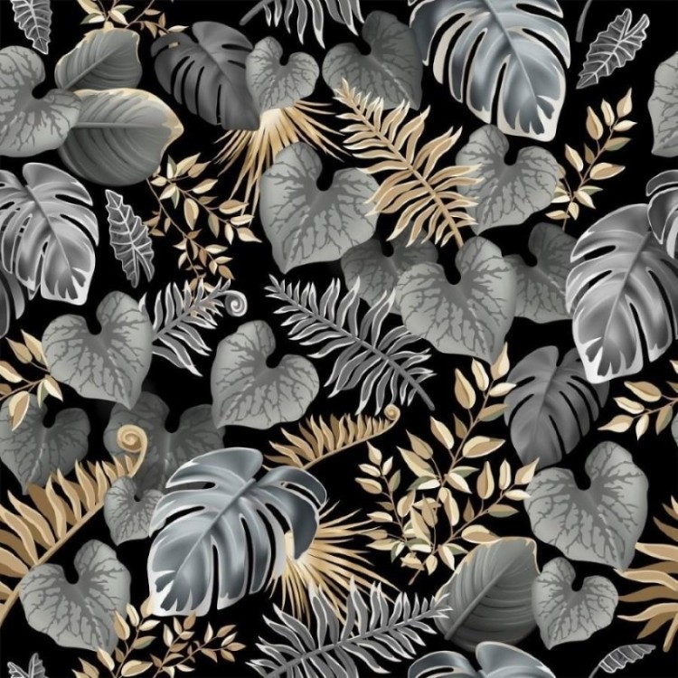 Papel de Parede Adesivo Folhas Dark Leaves N013210