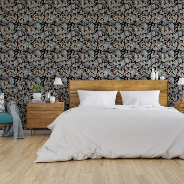 Papel de Parede Adesivo Folhas Dark Leaves N013210