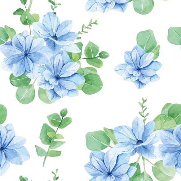 Papel de Parede Adesivo Folhas De Blueberry N016023