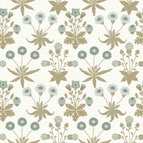 Papel de Parede Adesivo Folhas e Flores Azul e Verde N06129