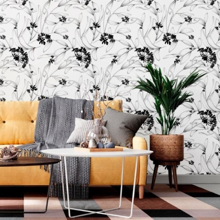 Papel de Parede Adesivo Folhas e Flores N012072