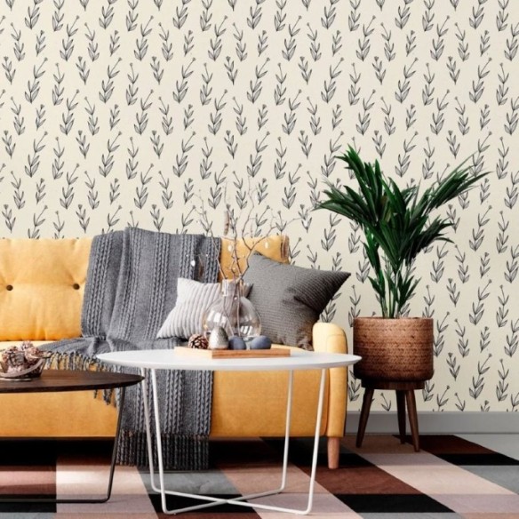 Papel de Parede Adesivo Folhas e Flores N012097